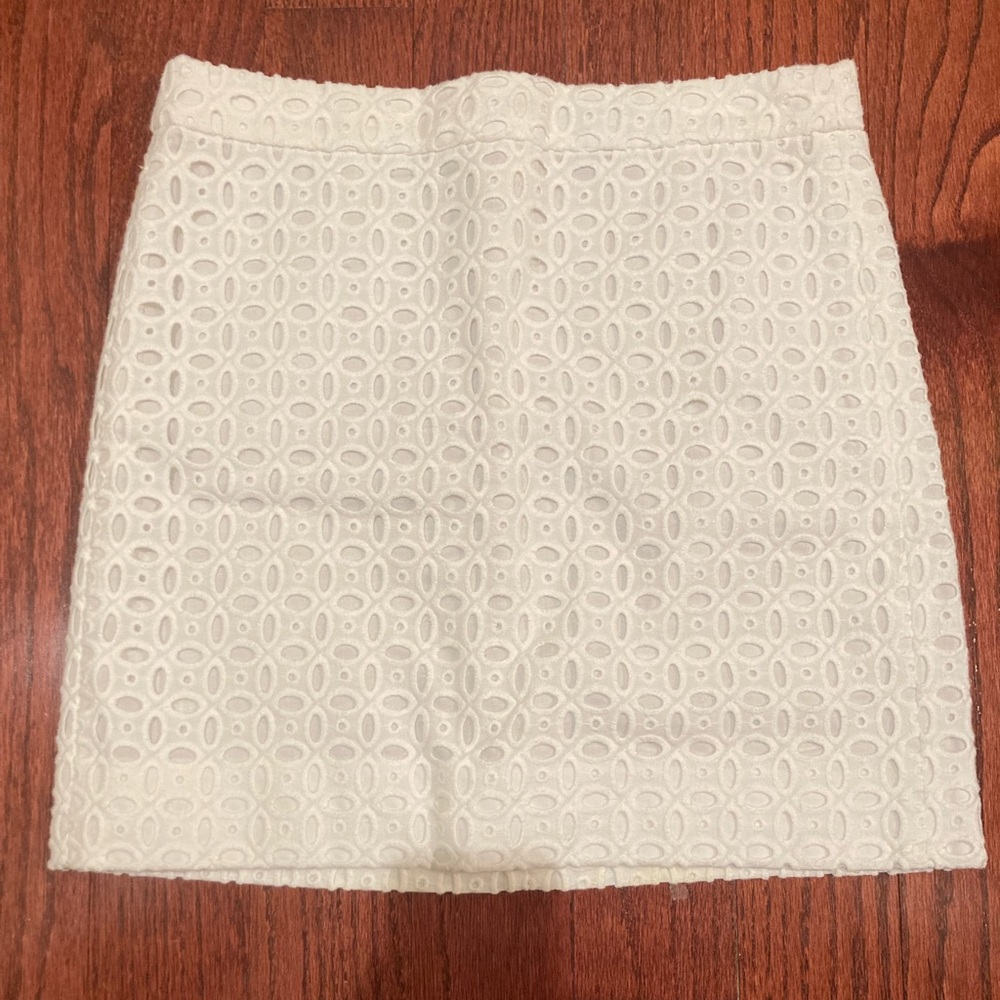J Crew eyelet white skirt sz 2